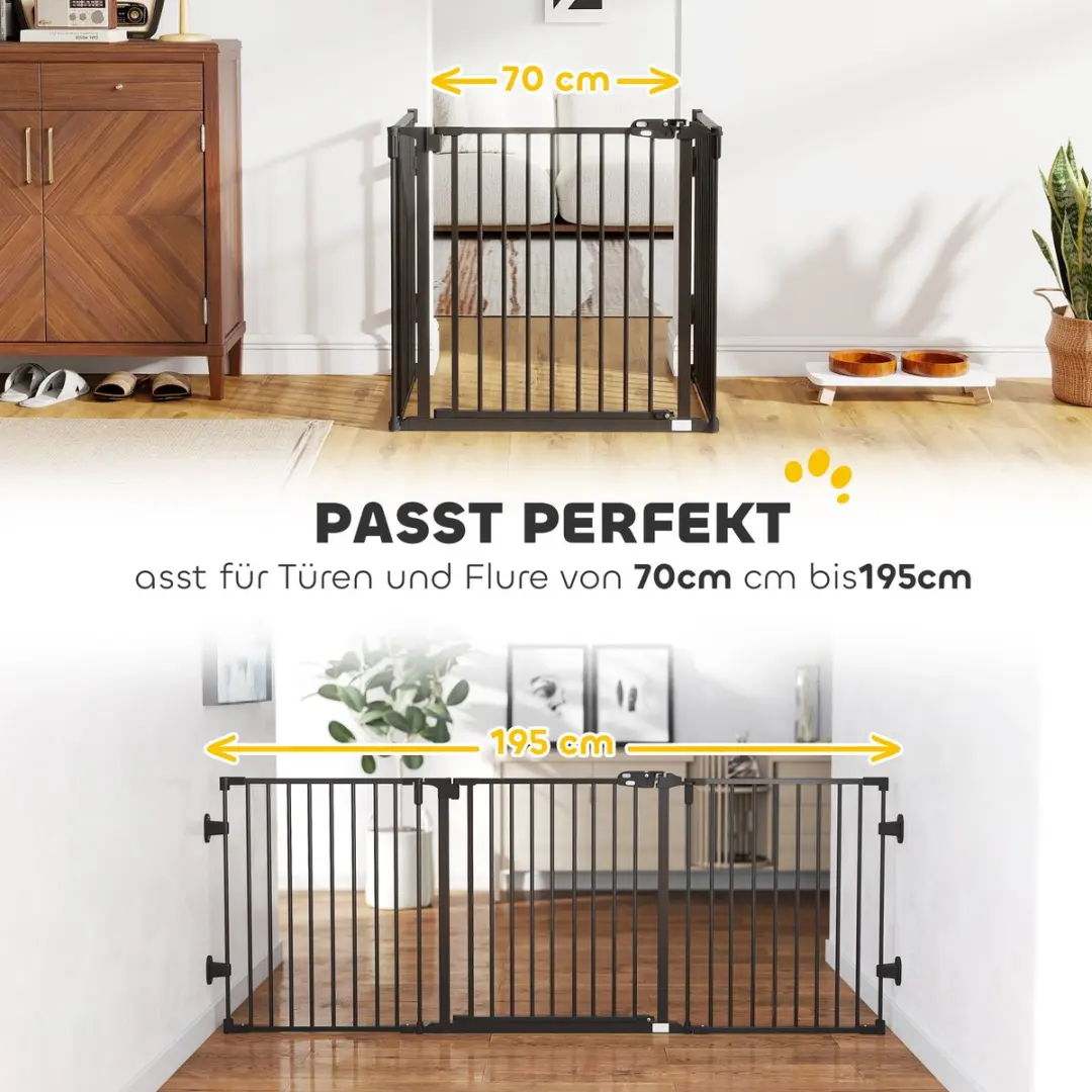 Pawhut Inklapbaar Hondenhek - Zwart