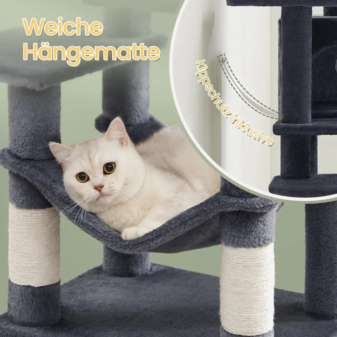 Songmics Krabpaal Kattenboom 5 Niveaus - Rookgrijs