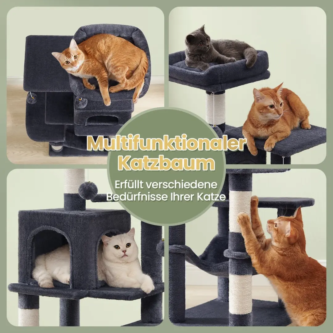 Songmics Krabpaal Kattenboom 5 Niveaus - Rookgrijs