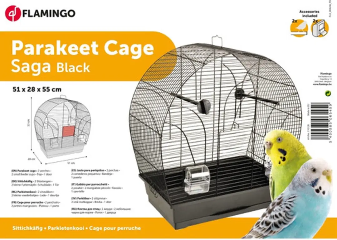 Flamingo Vogelkooi Saga - 51x28x55.5cm - Zwart