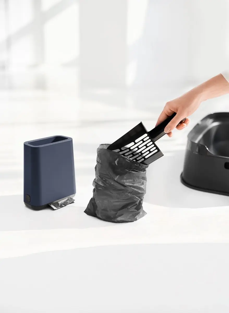 Rotho Kattenbakschep en Houder Biala - Midnight Blue