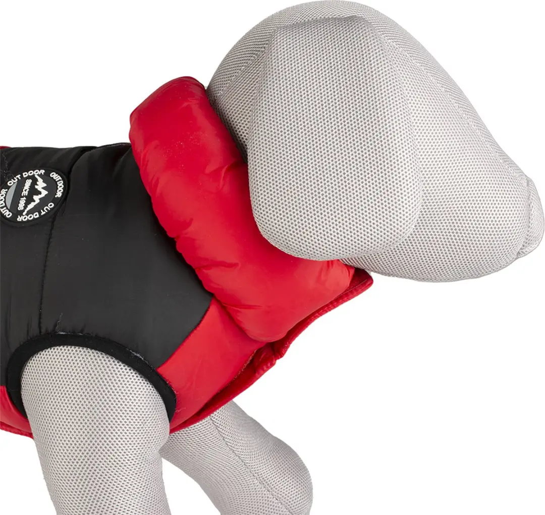 Duvo Dierenkleding Hondenjas Puffer XS - 30cm - Rood/Zwart