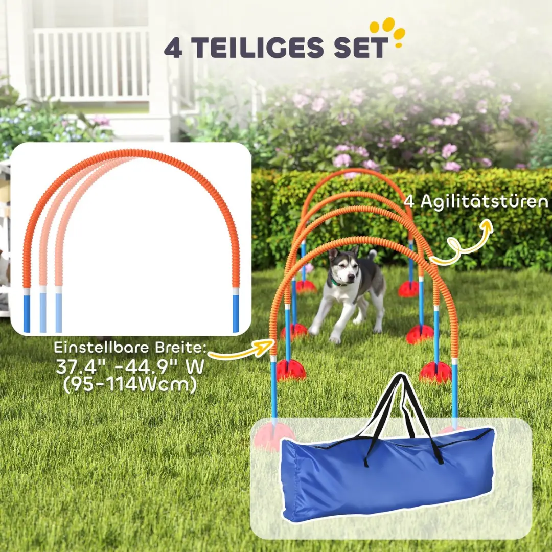 Pawhut Agility Set voor Honden - 4 Stuks - Blauw/Orange - afbeelding 6 van 6