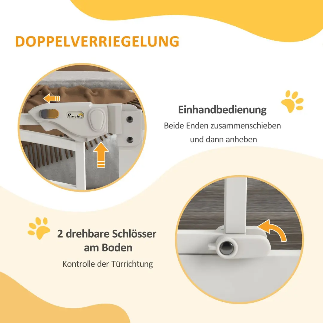 Pawhut Huisdierhekje PA 74 100x76cm Wit - afbeelding 6 van 6