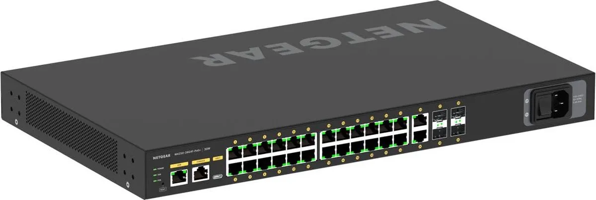 Netgear GSM4230P-100EUS Switch - 30 PoE-poorten 300W - Zwart