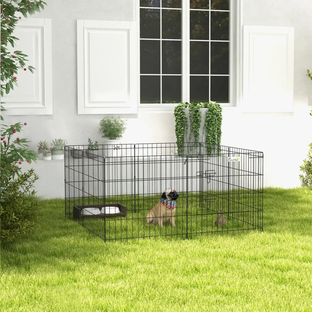 Pawhut Huisdierenspeelpen 61x61cm - Zwart