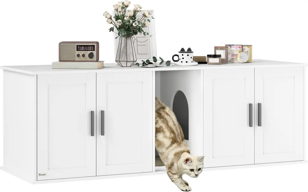 Pawhut Kattenklo-Schrank 145x49x51cm