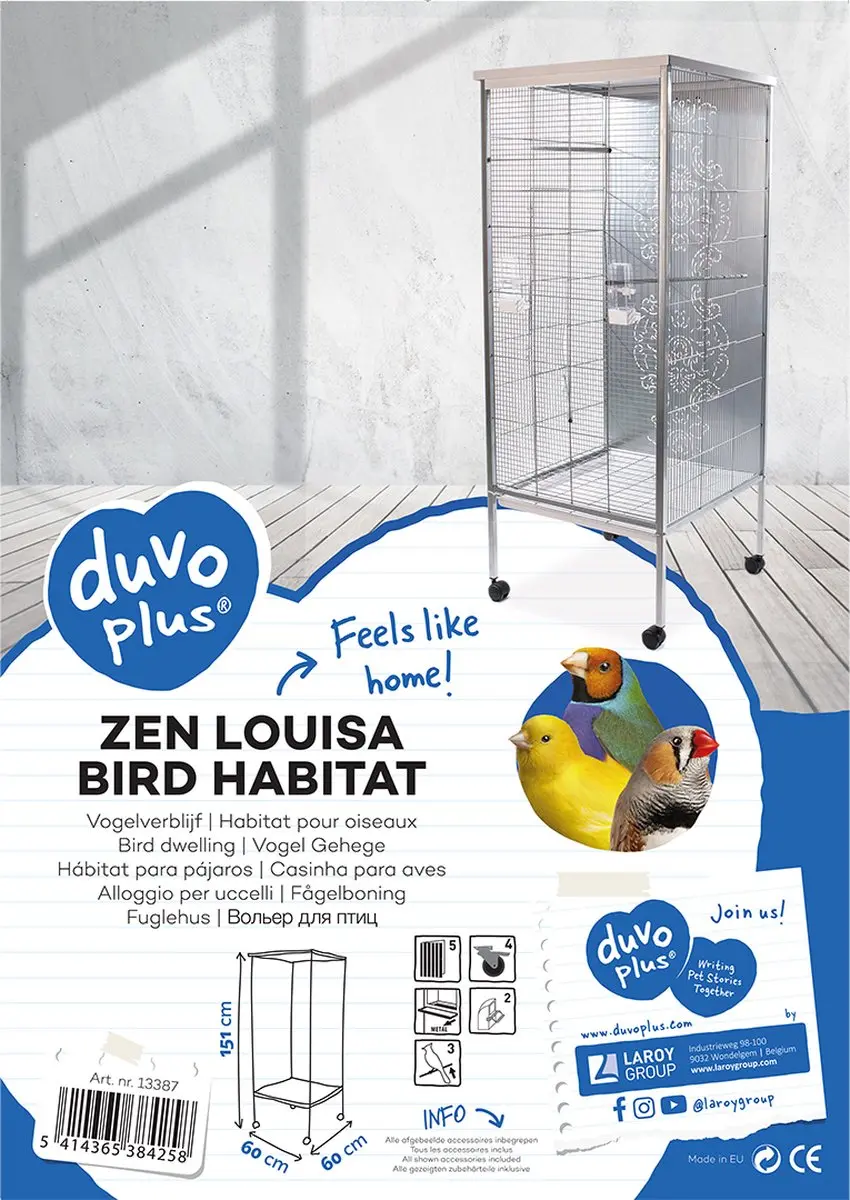 Kamervoliere / binnenvoliere Duvo Louis zilver