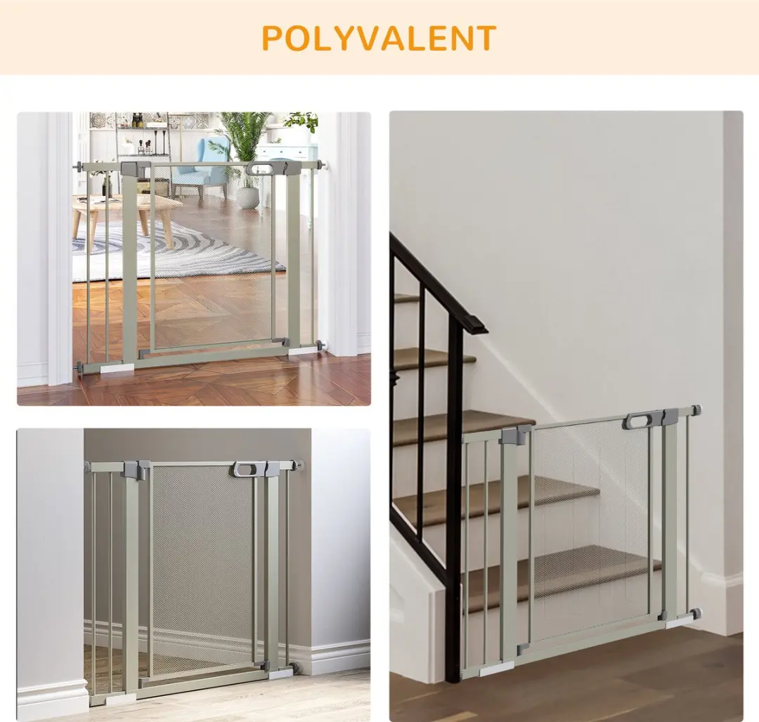 Pawhut Acier Huisdierpoort 103x2x76cm - Grijs