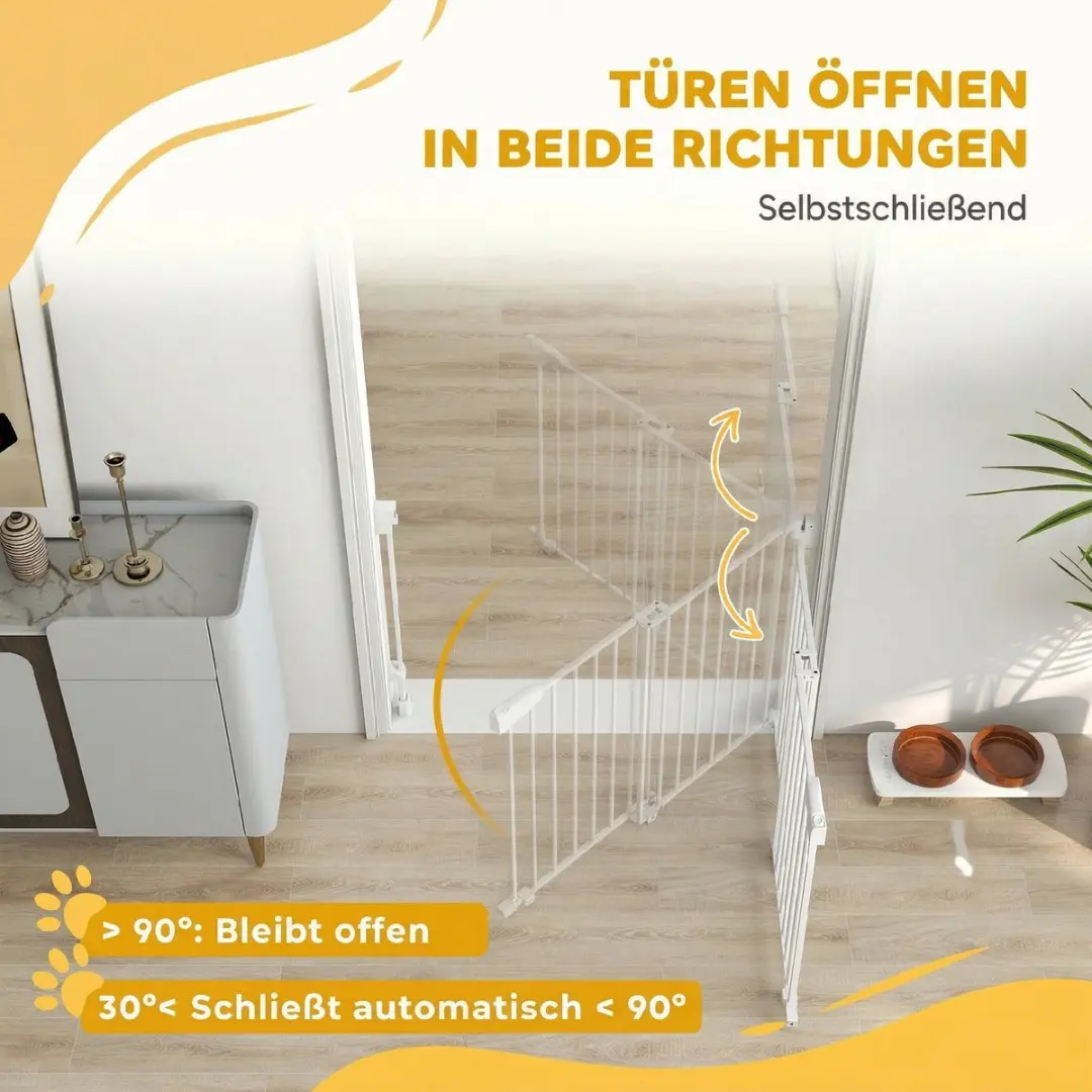 Pawhut Huisdierenhek Metaal Kunststof 111,5x74,5x74,5cm - Wit - afbeelding 6 van 6