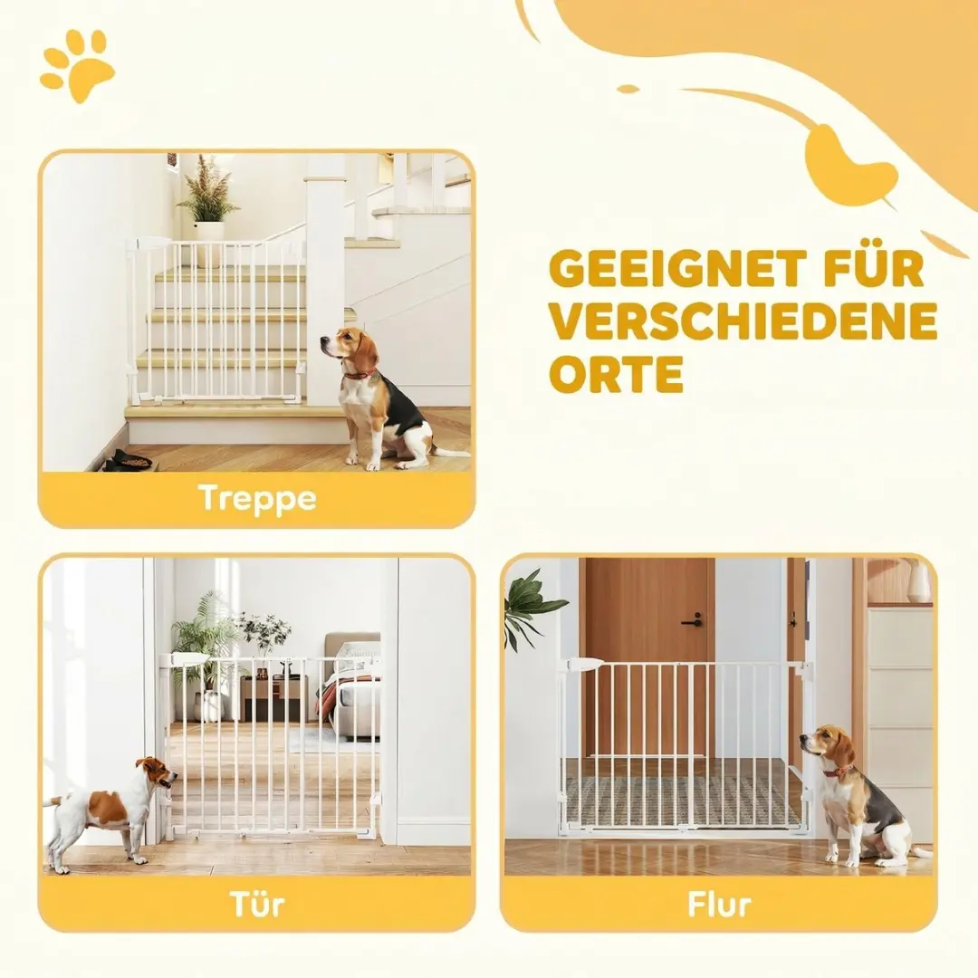 Pawhut Huisdierenhek Metaal Kunststof 111,5x74,5x74,5cm - Wit