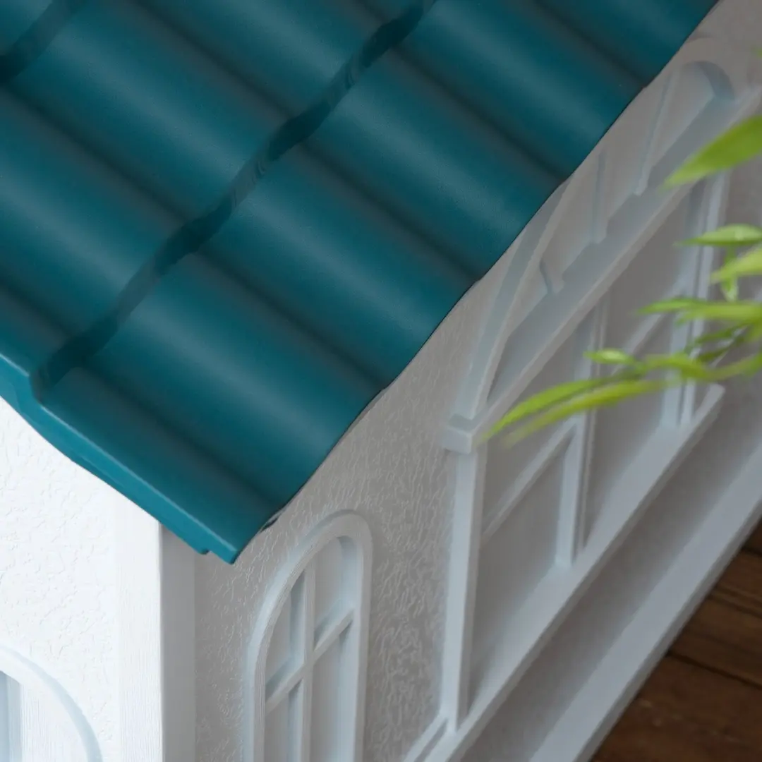 Pawhut Hondenhok 65x75.7x63cm PP - Blauw/Wit
