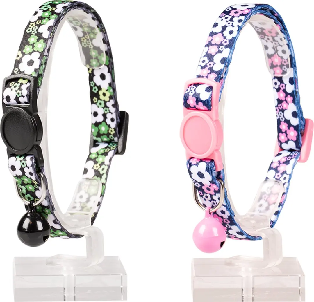 DuvoPlus Kattenhalsband Bloemen Nylon 20-30cm - Gemengde Kleuren