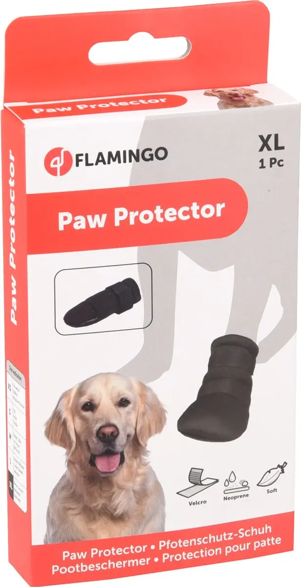 Flamingo Hondenschoenen Pootbeschermer XL - Zwart