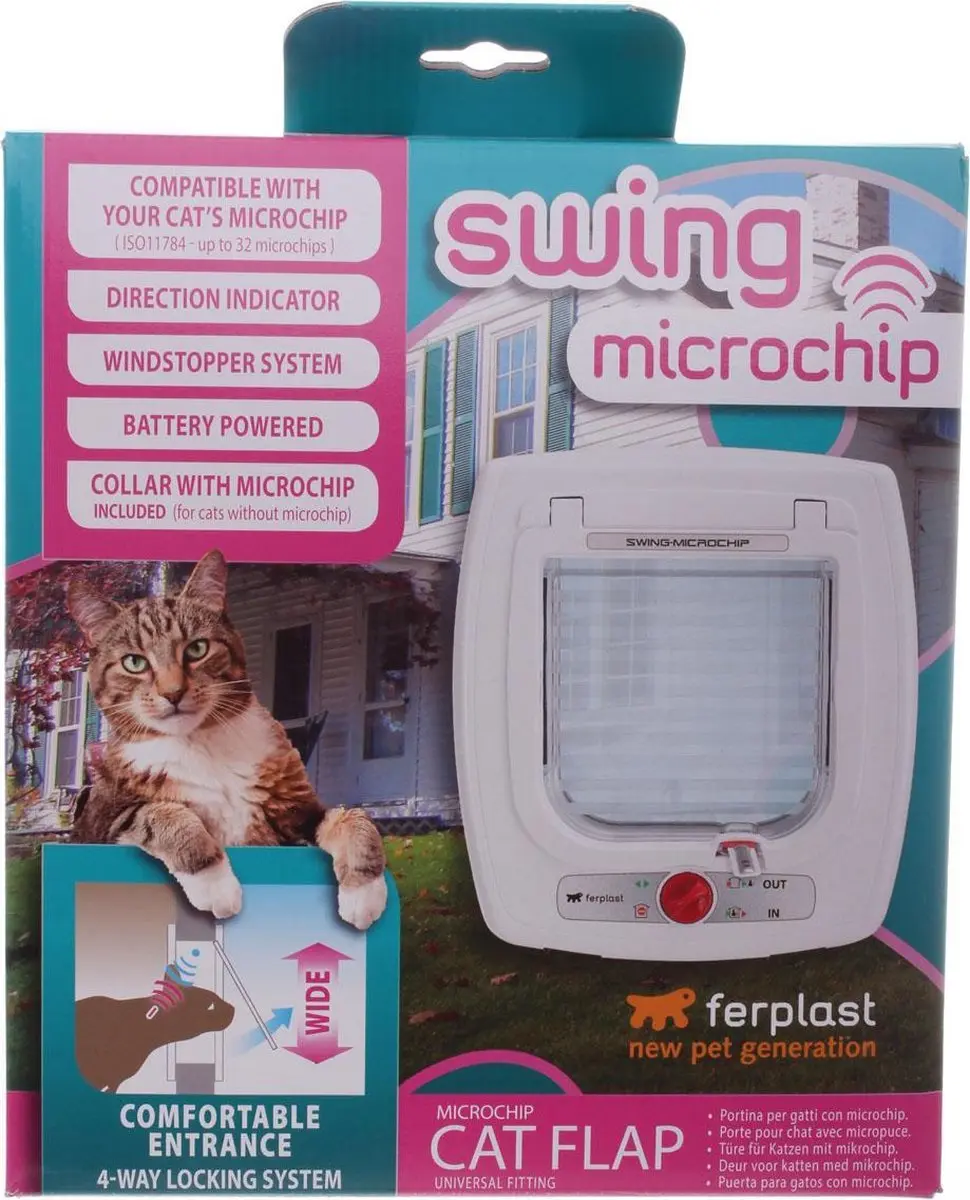 Ferplast Dierenluik Swing Microchip Kattenluik Wit