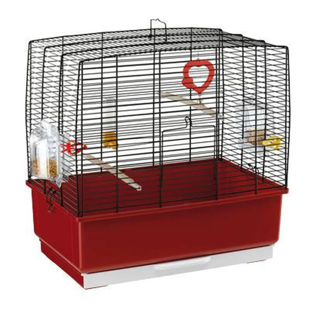 Ferplast Rekord 3 Vogelkooi - 48,5x49x30cm - Rood/Zwart - afbeelding 2 van 2