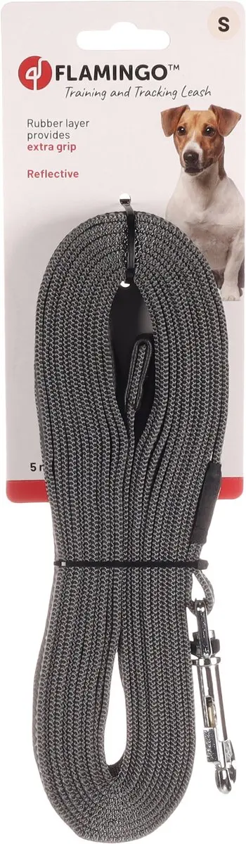 Flamingo Xeno Trainingslijn Honden 5m Grijs 20mm