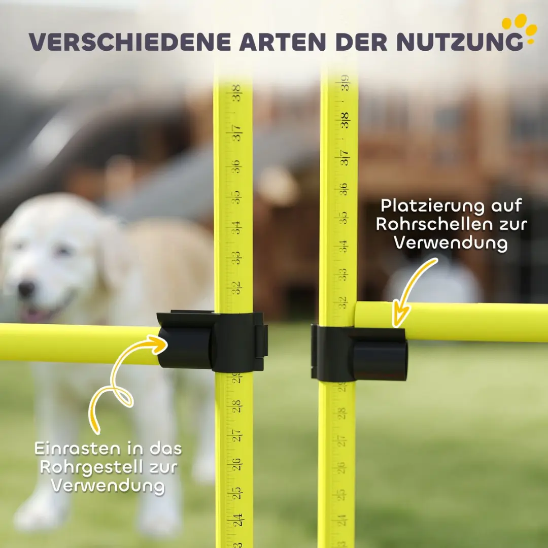 Pawhut Agility-Set Honden 4 Hürden - 99x65x94cm - Geel - afbeelding 6 van 6