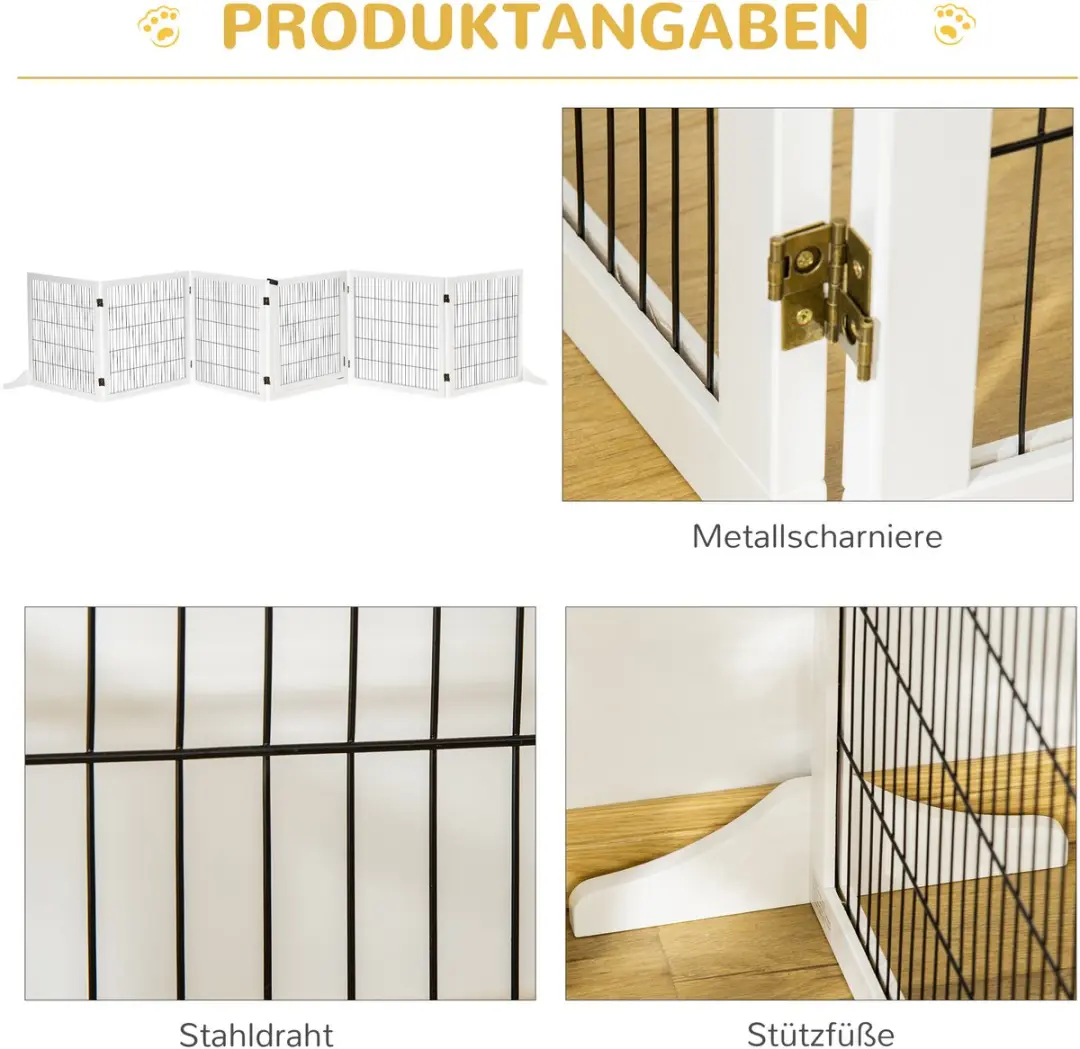 ECTEATOY Oprolbaar Hondenhek 432x70cm - Wit