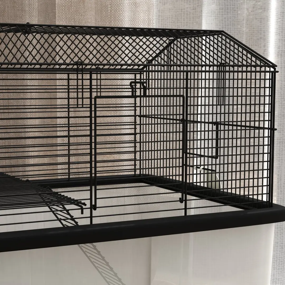 Pawhut Hamsterkooi 57x43x57cm - Zwart - afbeelding 6 van 6
