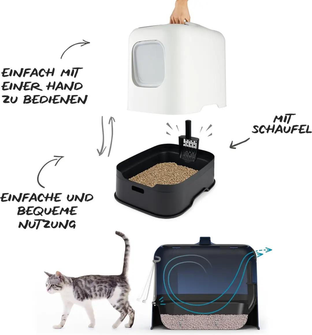 Rotho Mypet Biala Kattenbak - 51x39,5x44,3cm - Beige & Antraciet