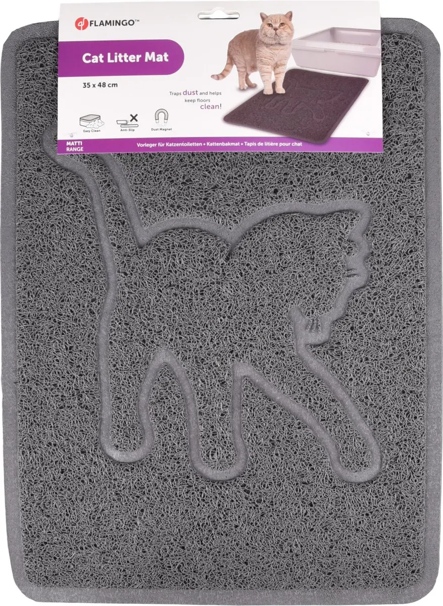 Flamingo Matti Rosie Kattenbakmat - Grijs 35x48cm