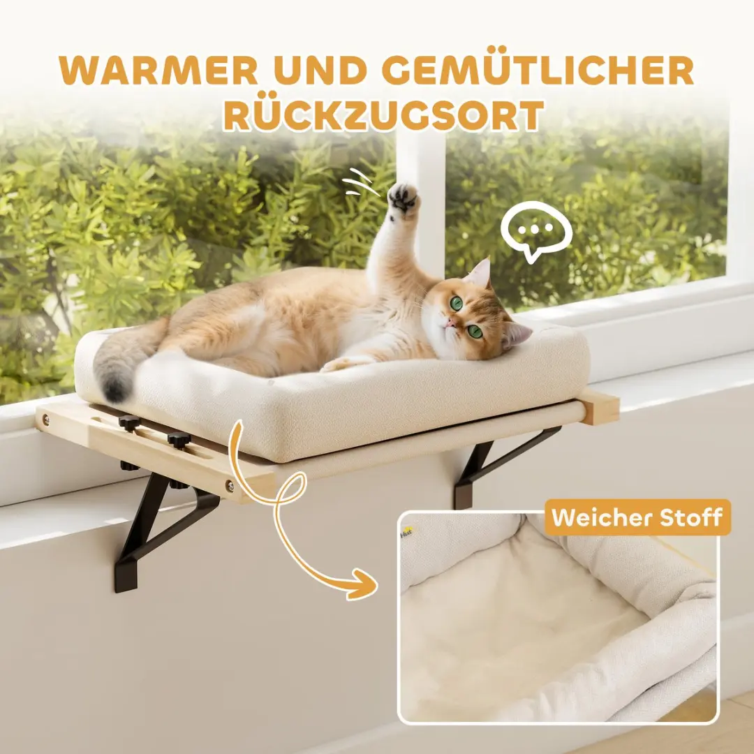Pawhut Kattenhuis - 50x36x24cm Crèmewit