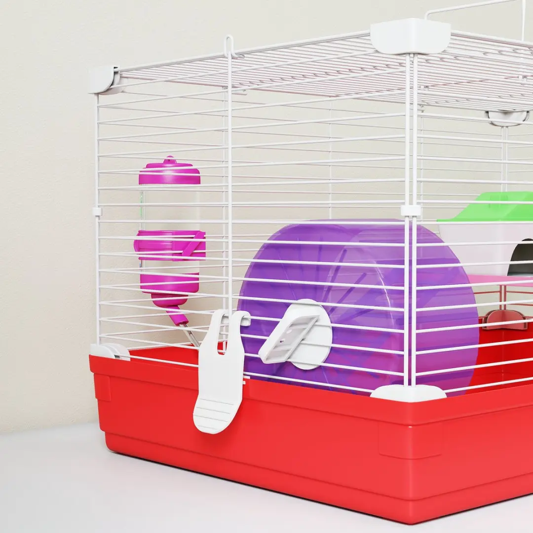 Pawhut Hamsterkooi Metaal 47x30x27cm Wit
