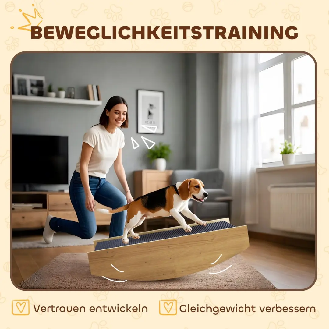 Pawhut 2-in-1 Hondenschommel Natuurhout/Zwart