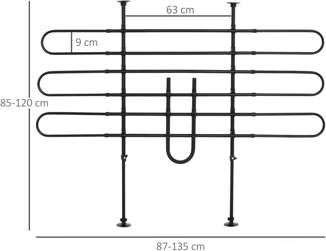 Pawhut Autobarrière 135x120cm - Zwart