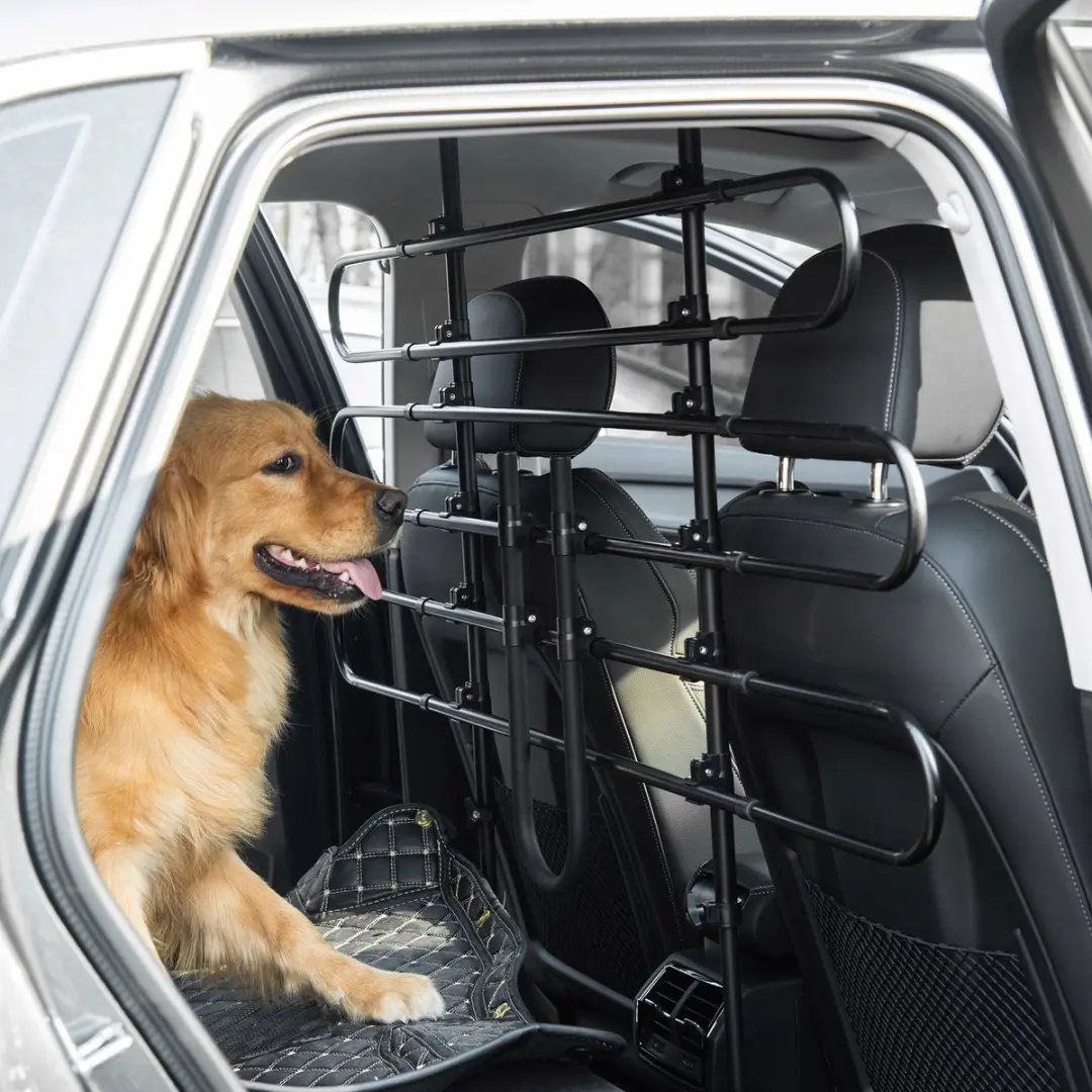 Pawhut Autobarrière 135x120cm - Zwart - afbeelding 6 van 6