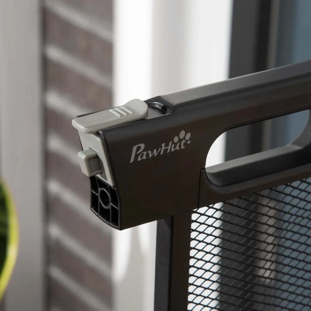 Pawhut Hunde Treppengitter 75-103cm - Auto-Close - Zwart