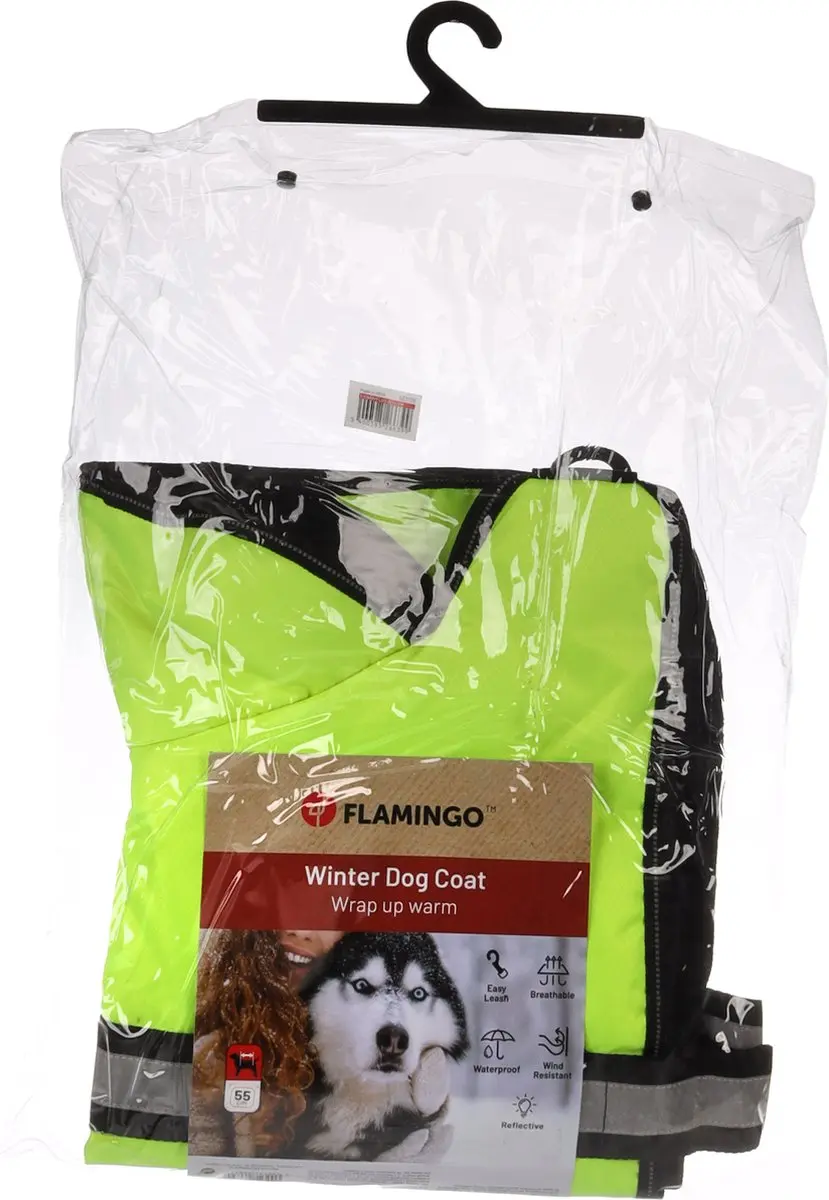 Flamingo Winterjas Eisbär Hondenjas - Maat 55cm - Fluogeel