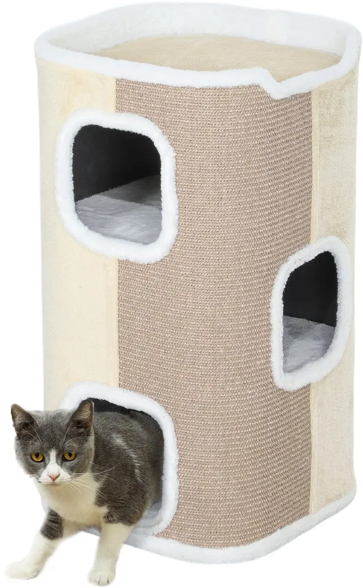 Pawhut Kratztonne Kattenboom 3 Laag
