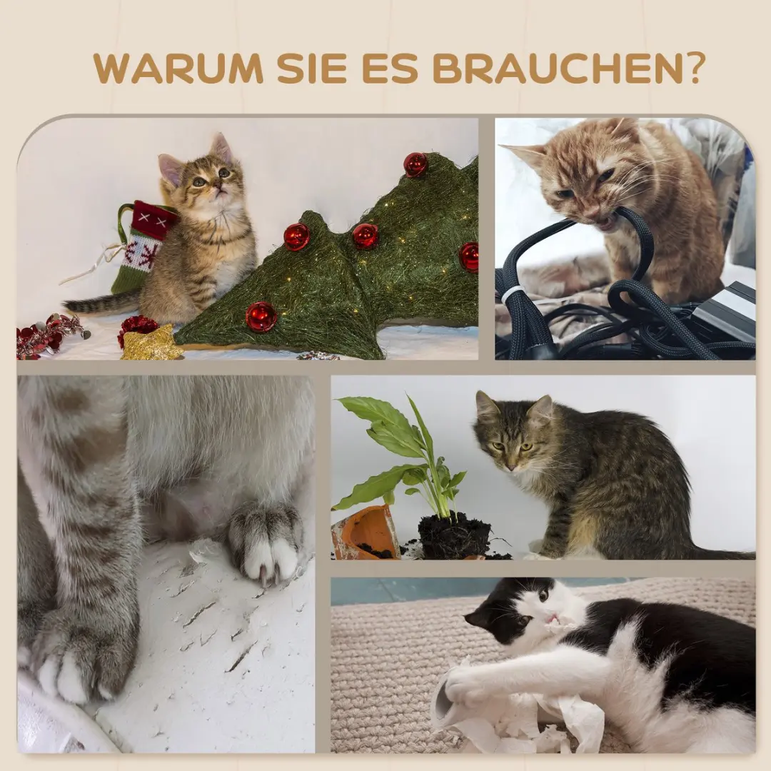 Pawhut Katten Klimspeelset - 5 Ligplekken - 40x28x73cm - Grijs