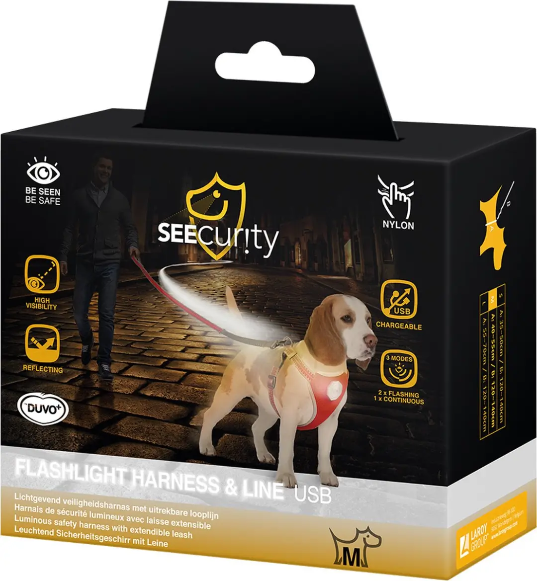 Duvo Dierenkleding Flashlight Harnas Hond 120x45-55cm