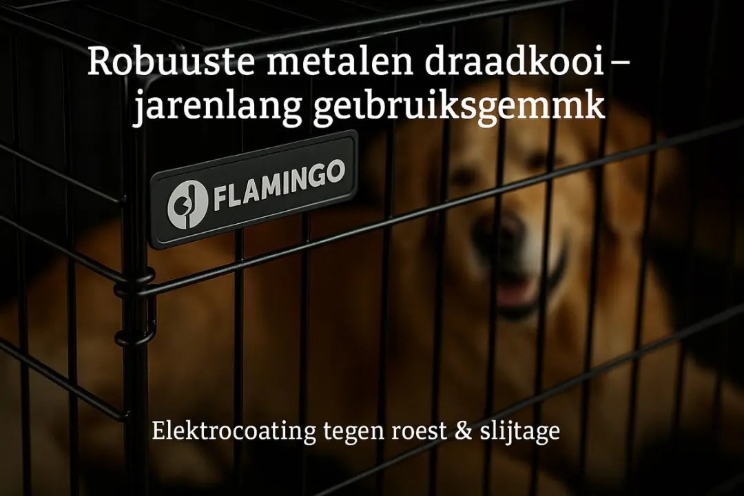 Flamingo Hondenbench XL Draadkooi - 109x70x77cm - Zwart