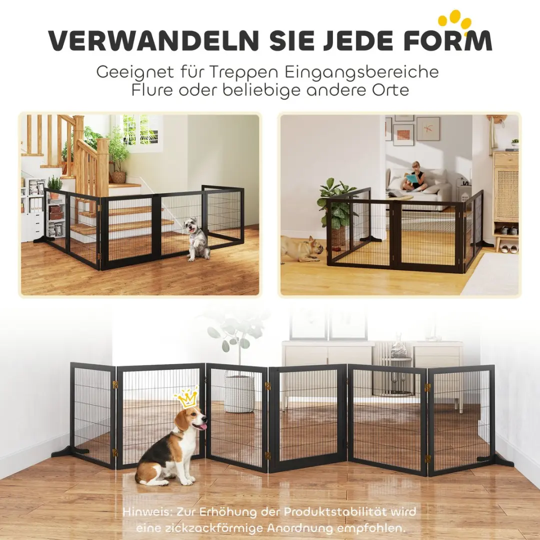 Pawhut Inklapbaar Deurhekje - Zwart