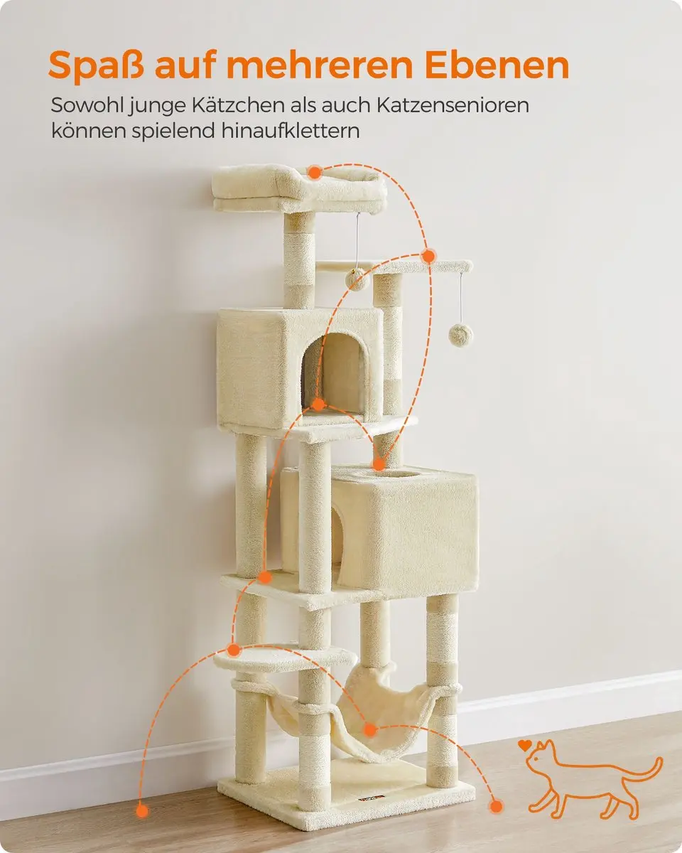 Songmics Krabpaal 155cm - Beige