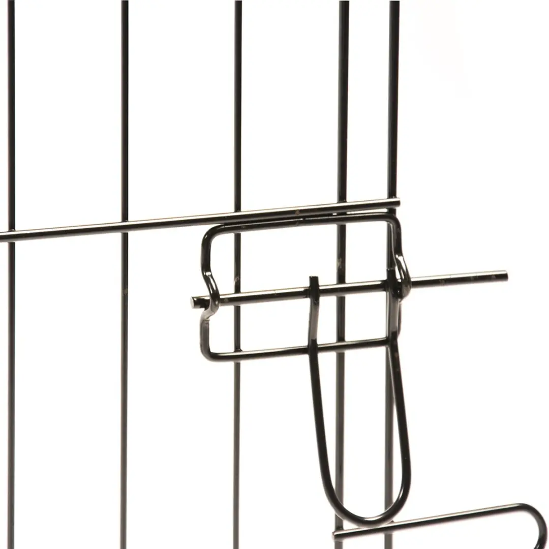 Puppyren met deur & net & haken Zwart 60x60CM 8-DELIG