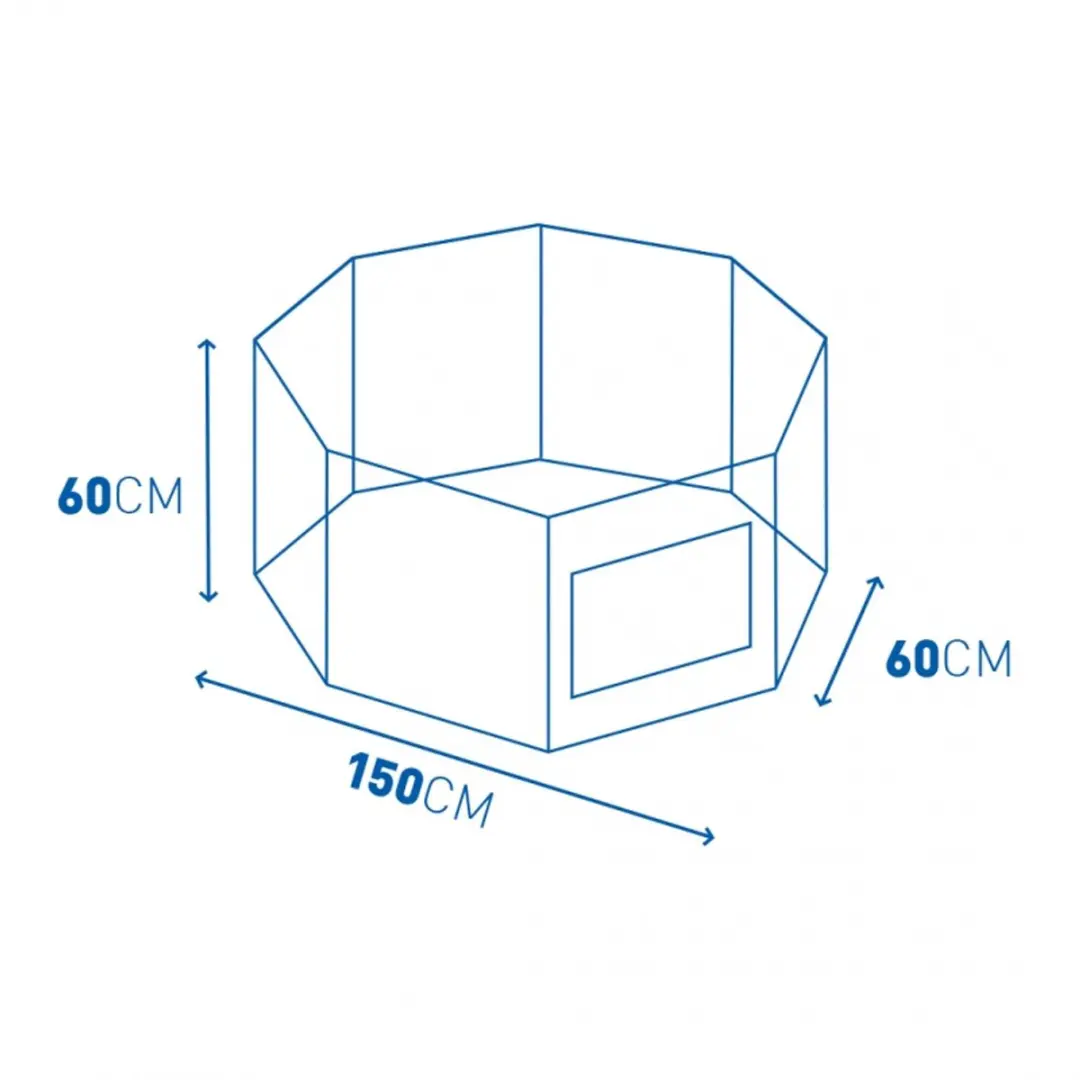 Duvo Puppyren met deur en net 60x60cm - 8-delig - Zwart - afbeelding 6 van 6