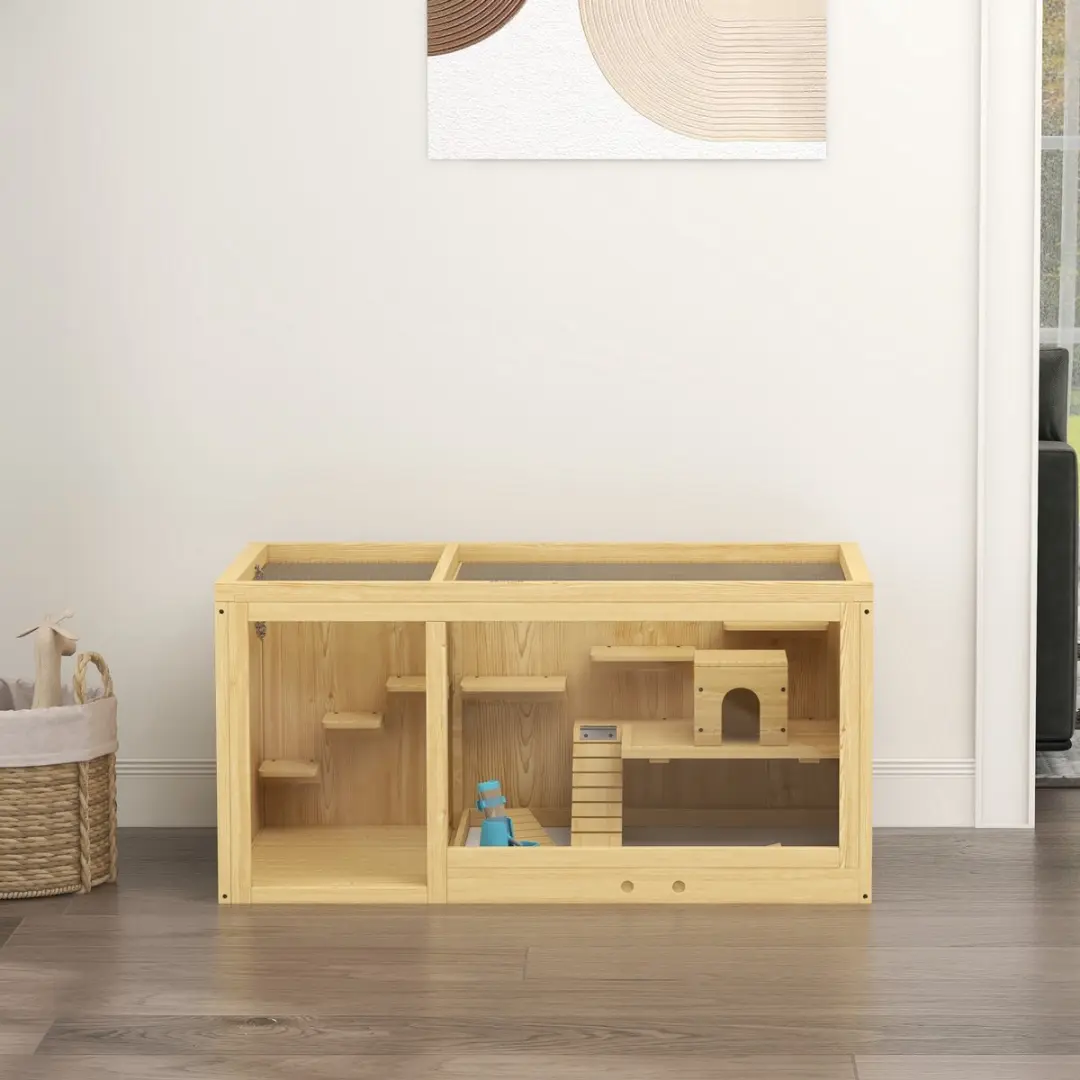 Pawhut Hamsterkooi D51-429V00 - Tafelmodel - Natuurhout
