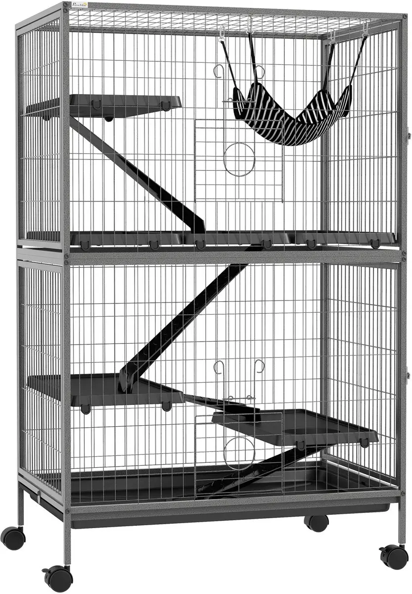 Pawhut Frettchenkäfig 4-Verdiepingen