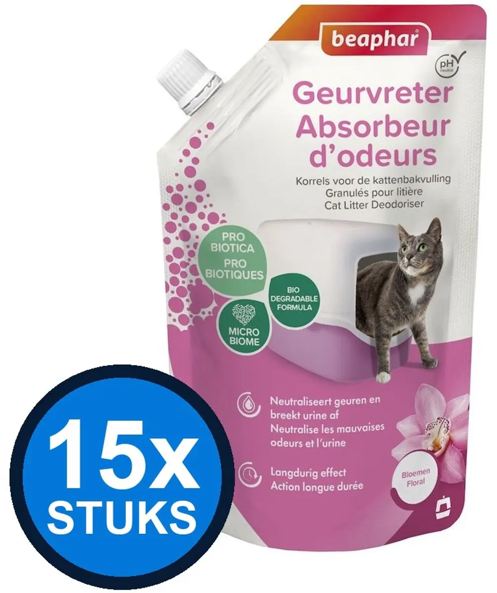 Beaphar Geurvreter Kattenbakreiniging Orchidee 6 kg