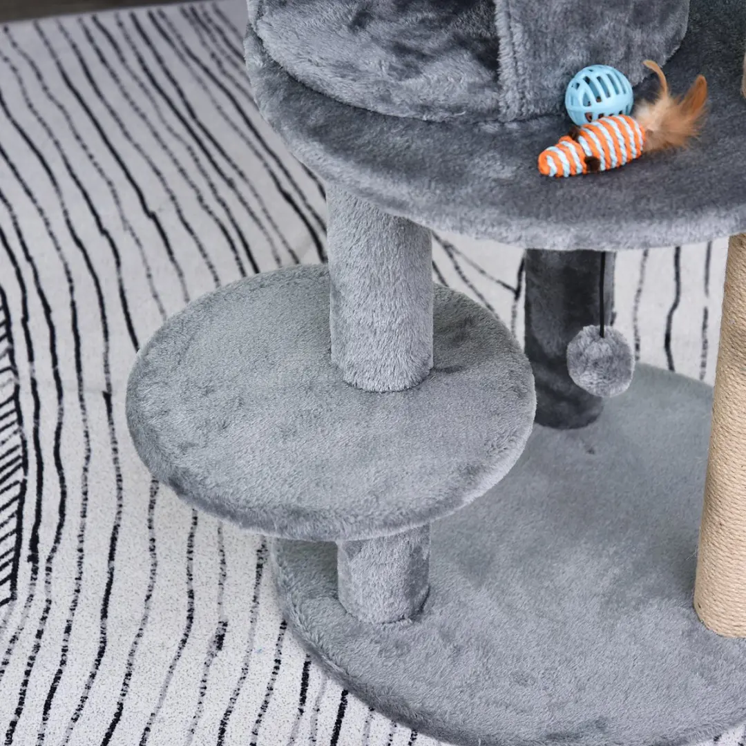 Pawhut Krabpaal 4 Verdiepingen - 48cm - Grijs