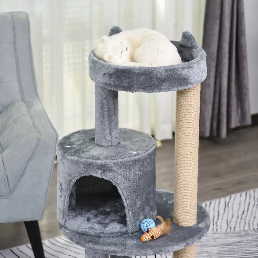 Pawhut Krabpaal 4 Verdiepingen - 48cm - Grijs
