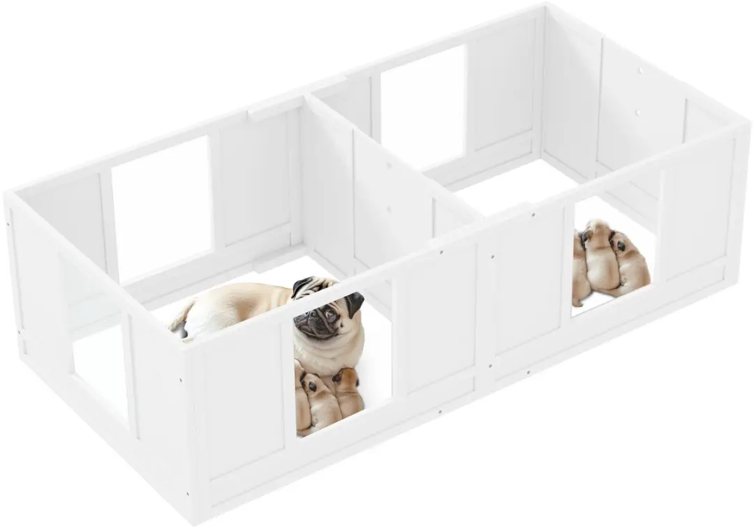 Pawhut Wurfkiste voor Welpen 164x80x48cm
