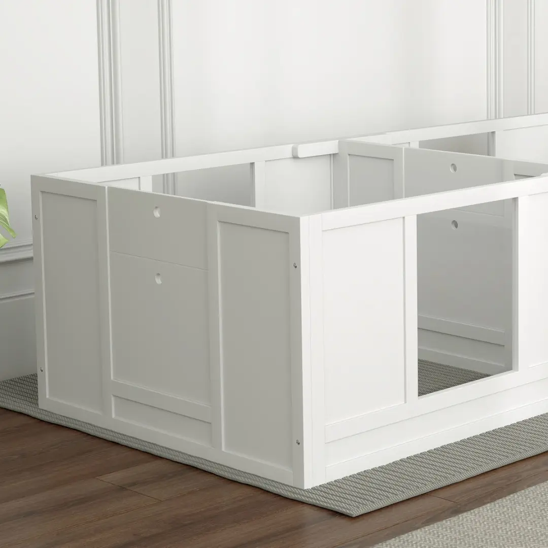 Pawhut Wurfkiste voor Welpen 164x80x48cm - Wit