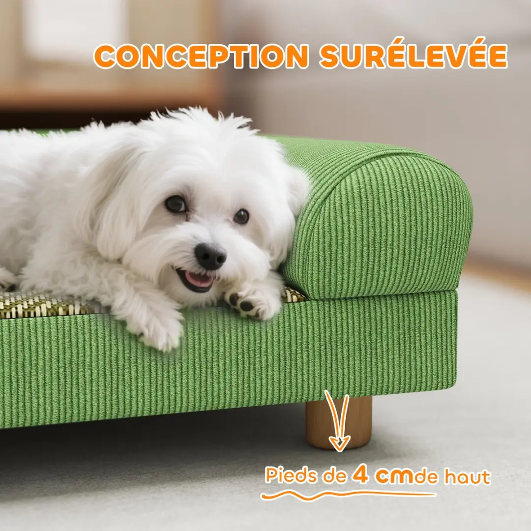 Pawhut Huisdierensofa Corduroy 63x41x17cm Groen