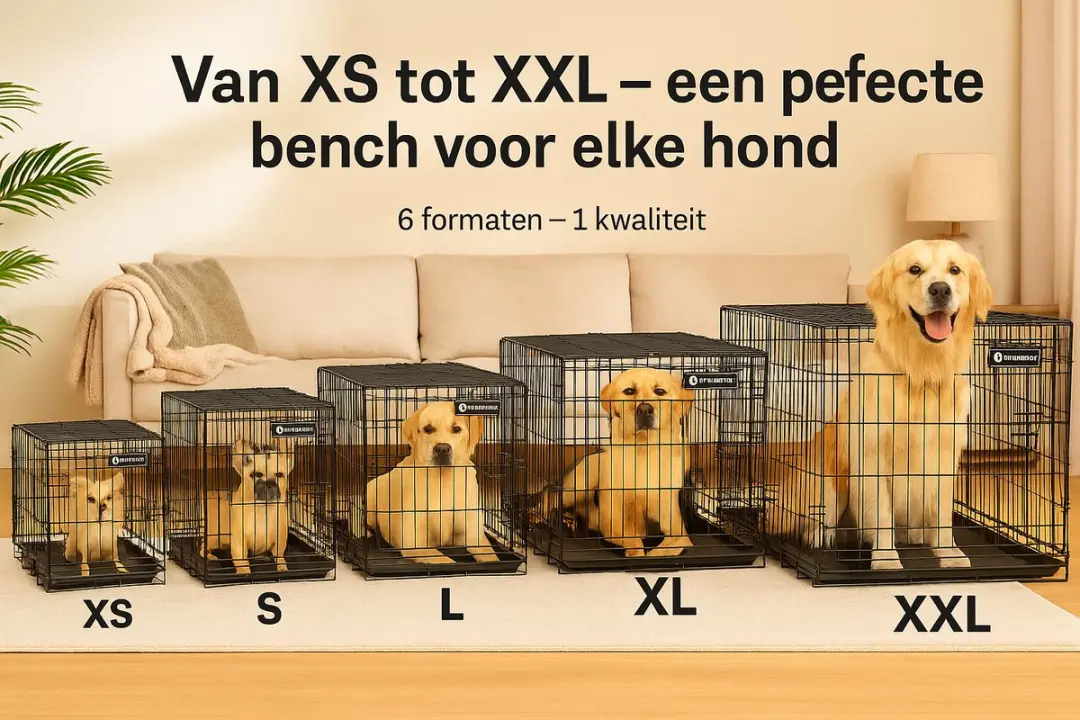Flamingo Hondenbench XXL Draadkooi - 124x76x83cm - Zwart
